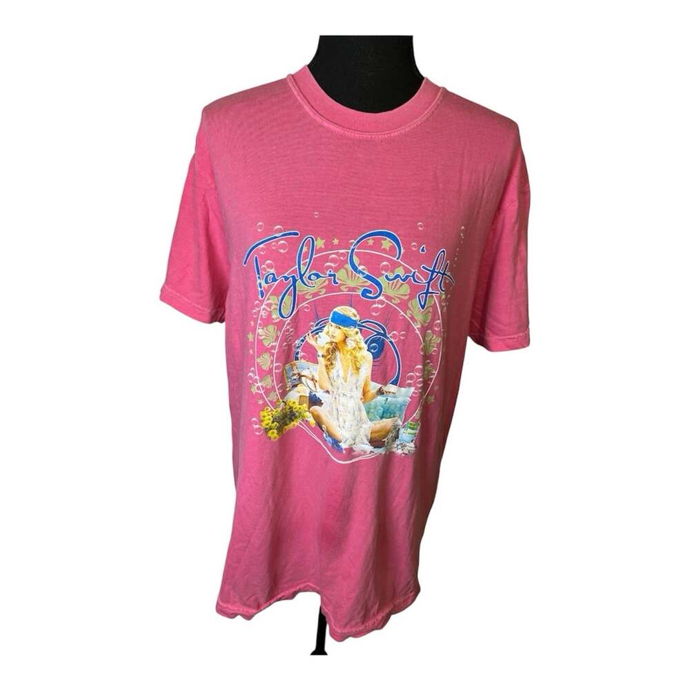 Taylor Swift Fearless Tea Party Concert Graphic T Shirt Vintage 2008 Sz M Pink